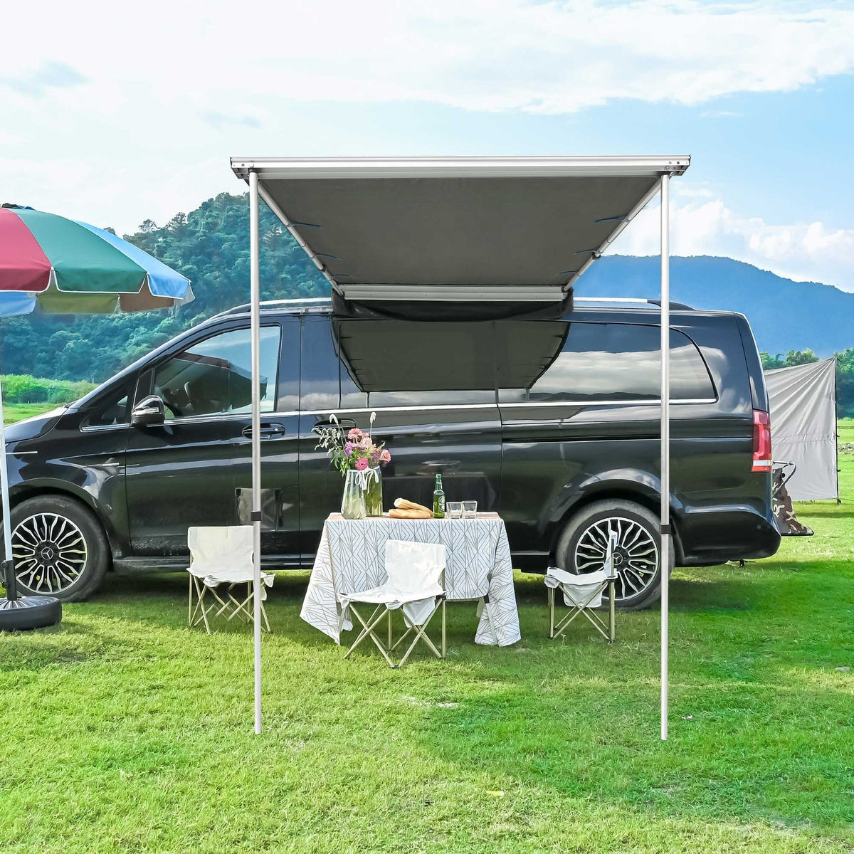 Car Side Awning Replacement Fabric UV50 Water-Resistant Shade for Camping & Travel