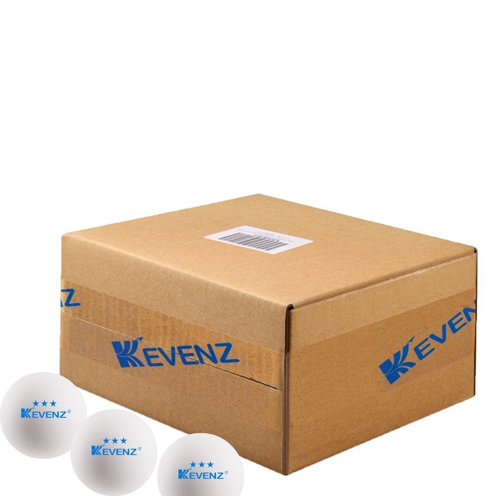 Kevenz 3-Star Ping Pong Balls - 40+mm, White, 60/120 Pack or 12 Ball Set