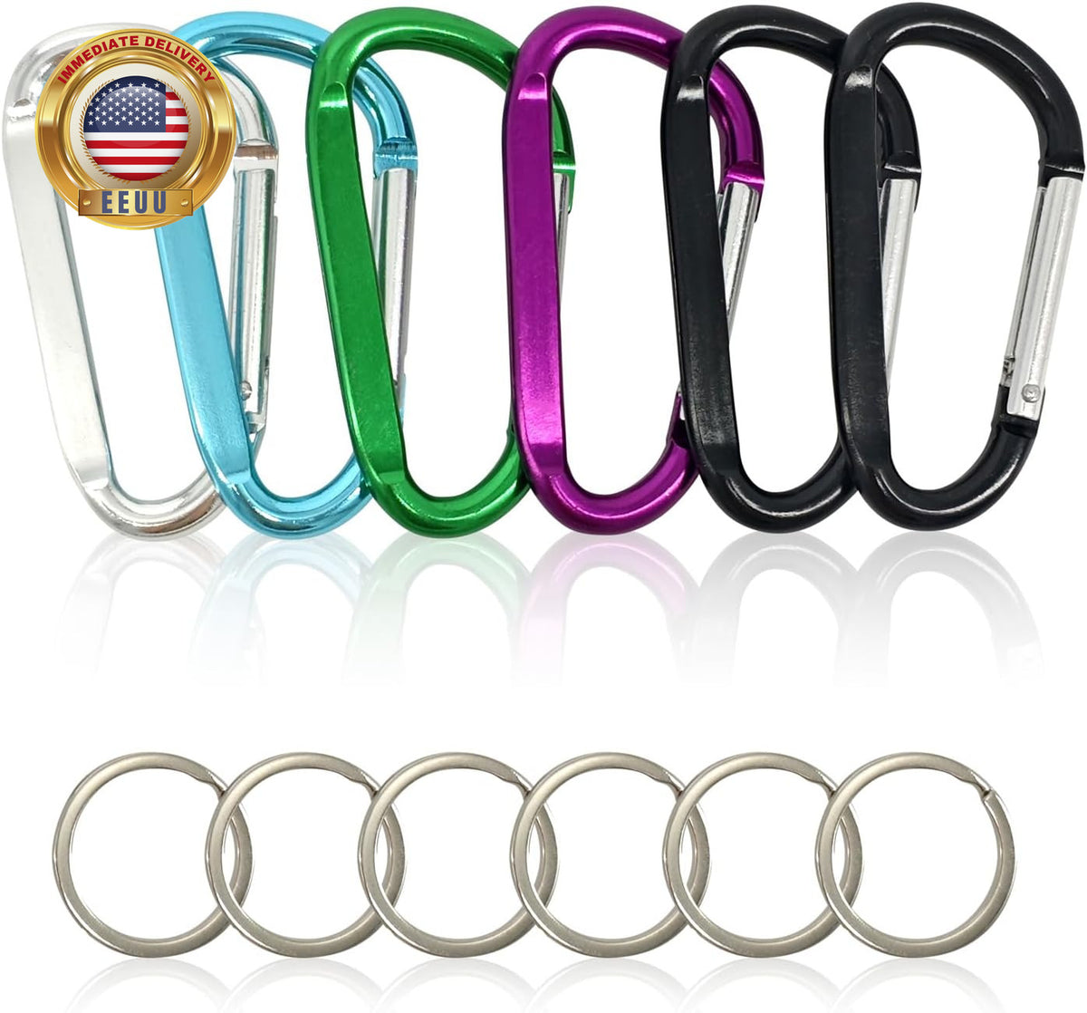 Heavy Duty Black Carabiners 3 Inch D-Shape Pack for Gear & Organization