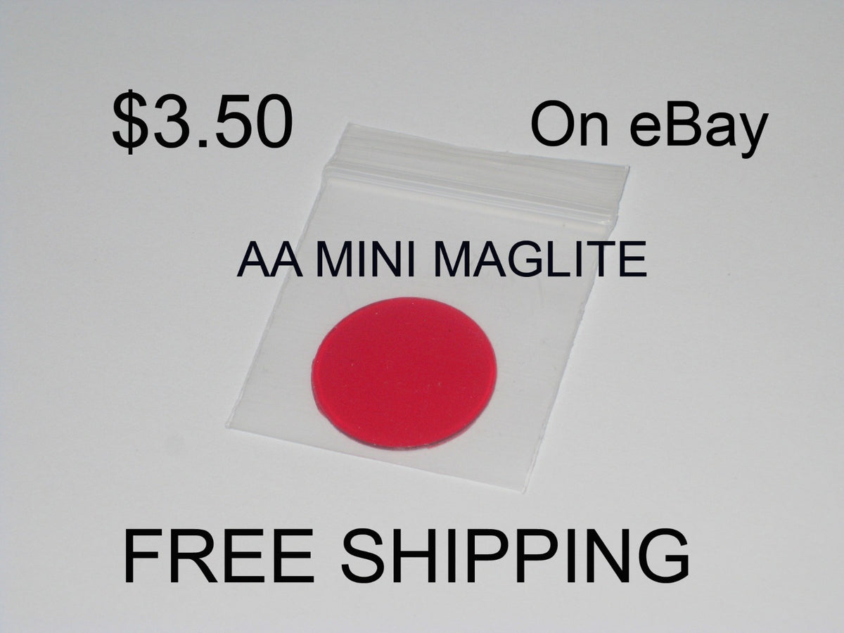 Red Replacement Lens for AA Mini Maglite Flashlight - Polycarbonate, USA Made