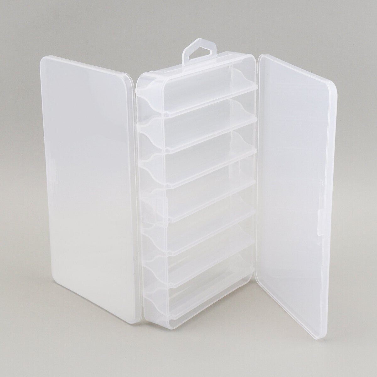 14-Compartment Waterproof Fishing Tackle Box with Transparent Lid 21x11.5x3.6cm