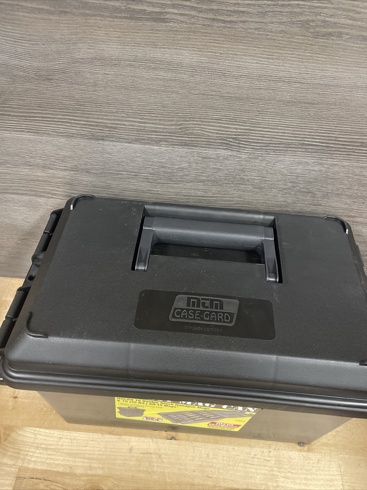 Tactical Mag Can for 10 30-Round Handgun Magazines Black Storage Box