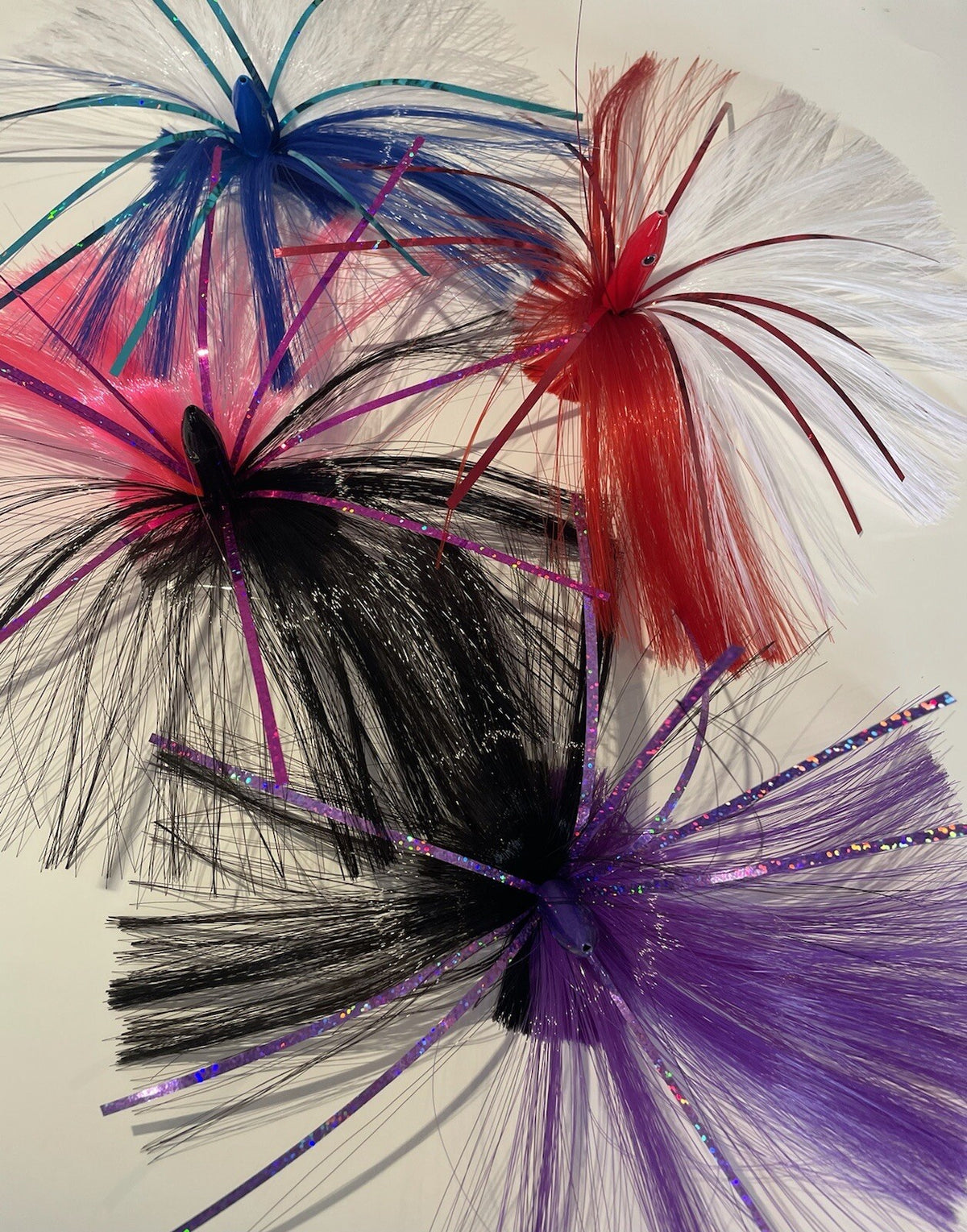 10 Saltwater Fishing Lure Skirts for Trolling Big Game Fish - Multiple Colors