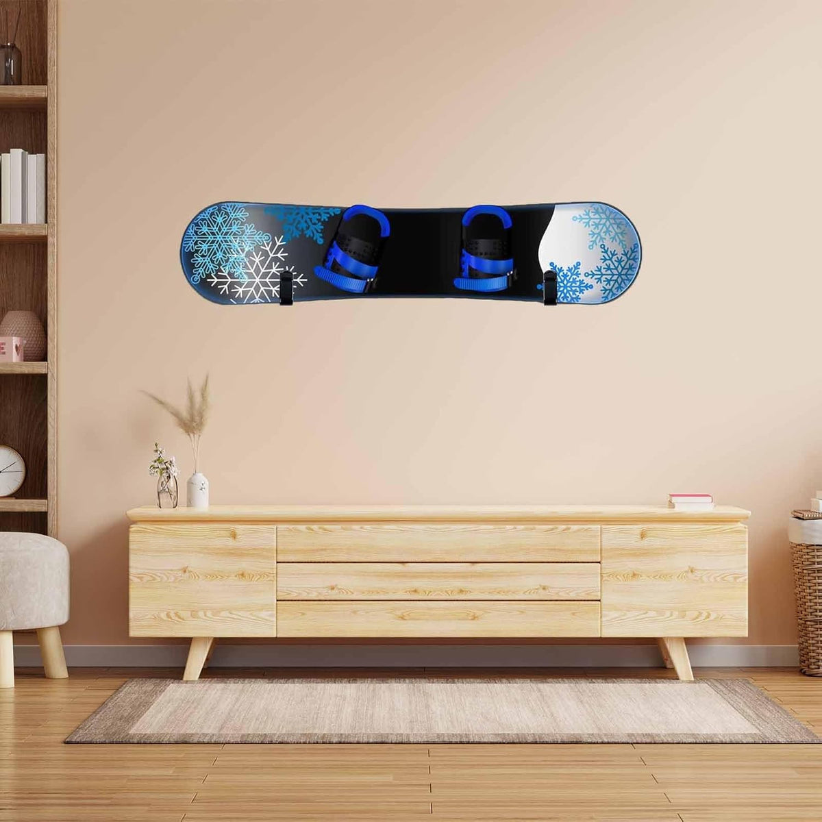 Snowboard & Skateboard Wall Mount Rack - Heavy Duty, Adjustable Display Hooks
