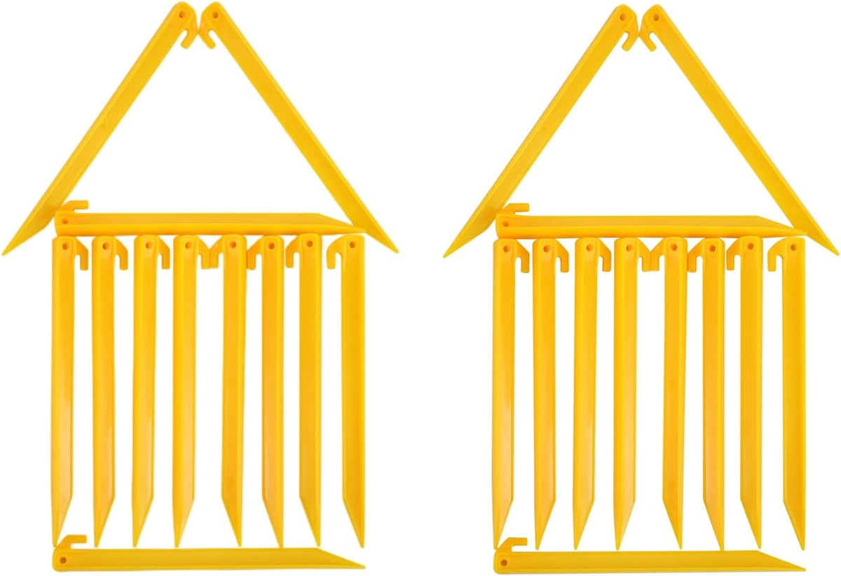 12 Inch Plastic Tent Stakes - Heavy Duty, Durable Camping Pegs, 24 Pack