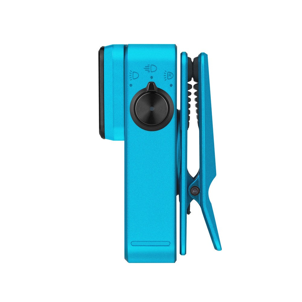 Olight Oclip 2 Pro Tidal Blue Portable Flashlight with Charging Case - Flood Red Spot 530 Lumens