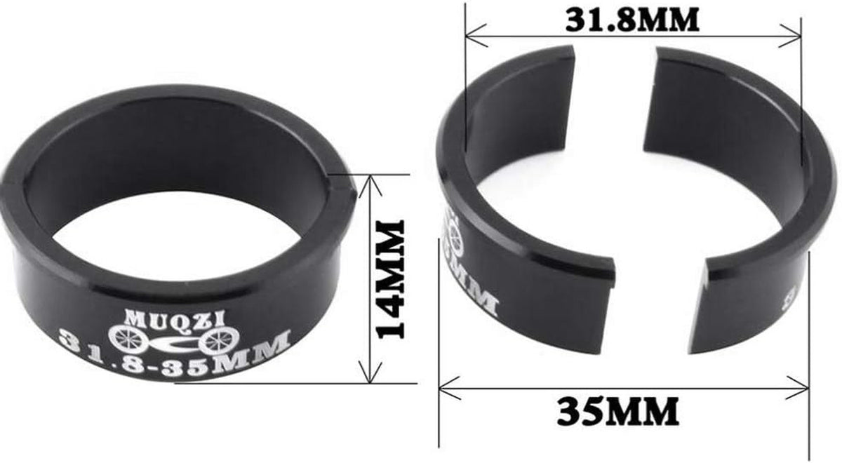 Aluminum Bicycle Handlebar Shim 31.8mm to 35mm Set for MTB Road & Mountain Bikes