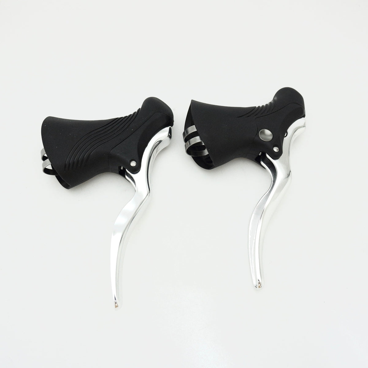 Aluminum Bike Brake Levers for Road & Fixed Gear Bikes - Black & Silver Set