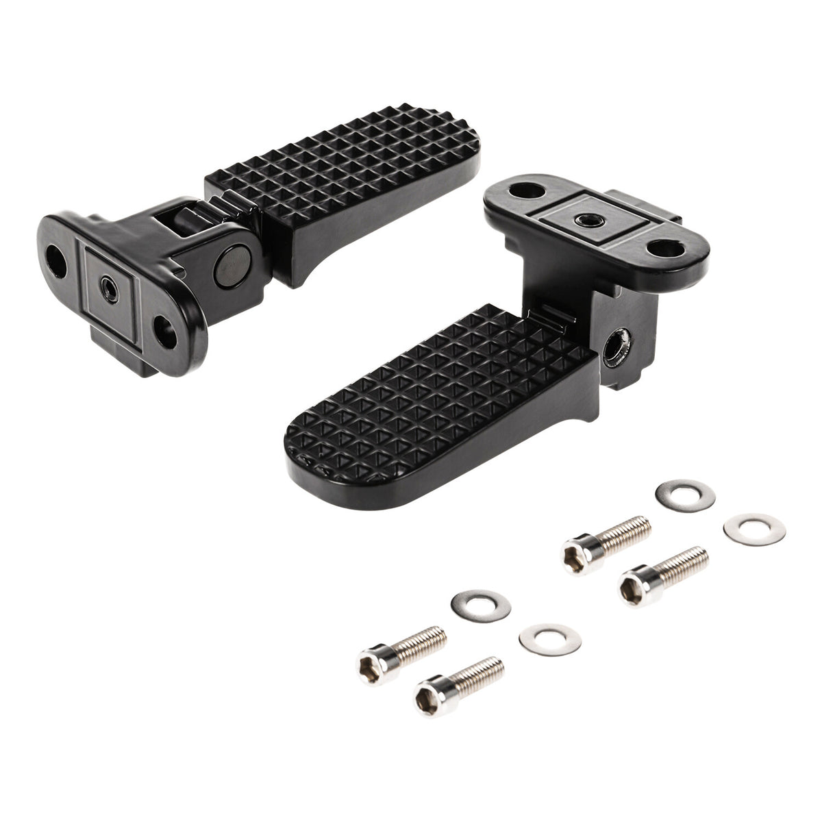 Bike Rear Footrest Pedal Pair for M-60 M-66 M-70 Ebike Black Stainless Steel
