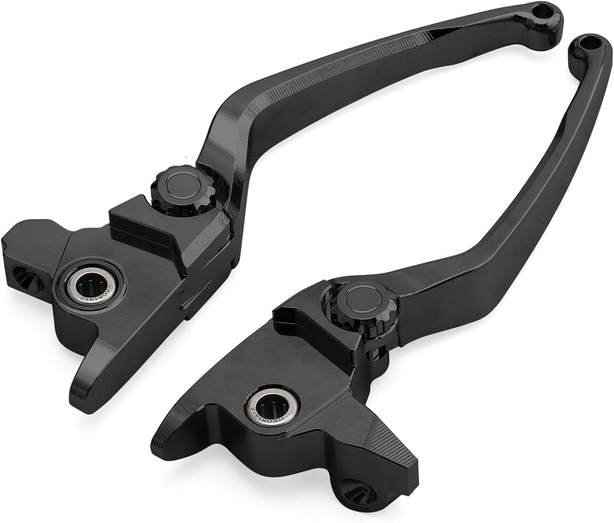 Adjustable Motorcycle Brake & Clutch Levers Set Black CNC Aluminum Short Handle