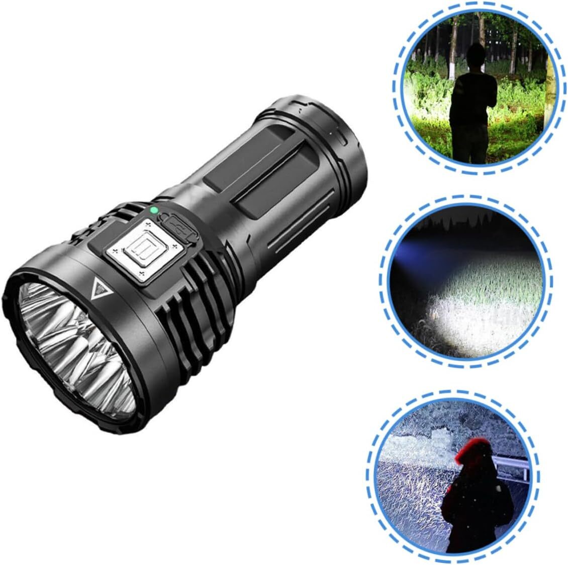 12000000LM LED Flashlight Tactical Rechargeable Handheld Torch USB