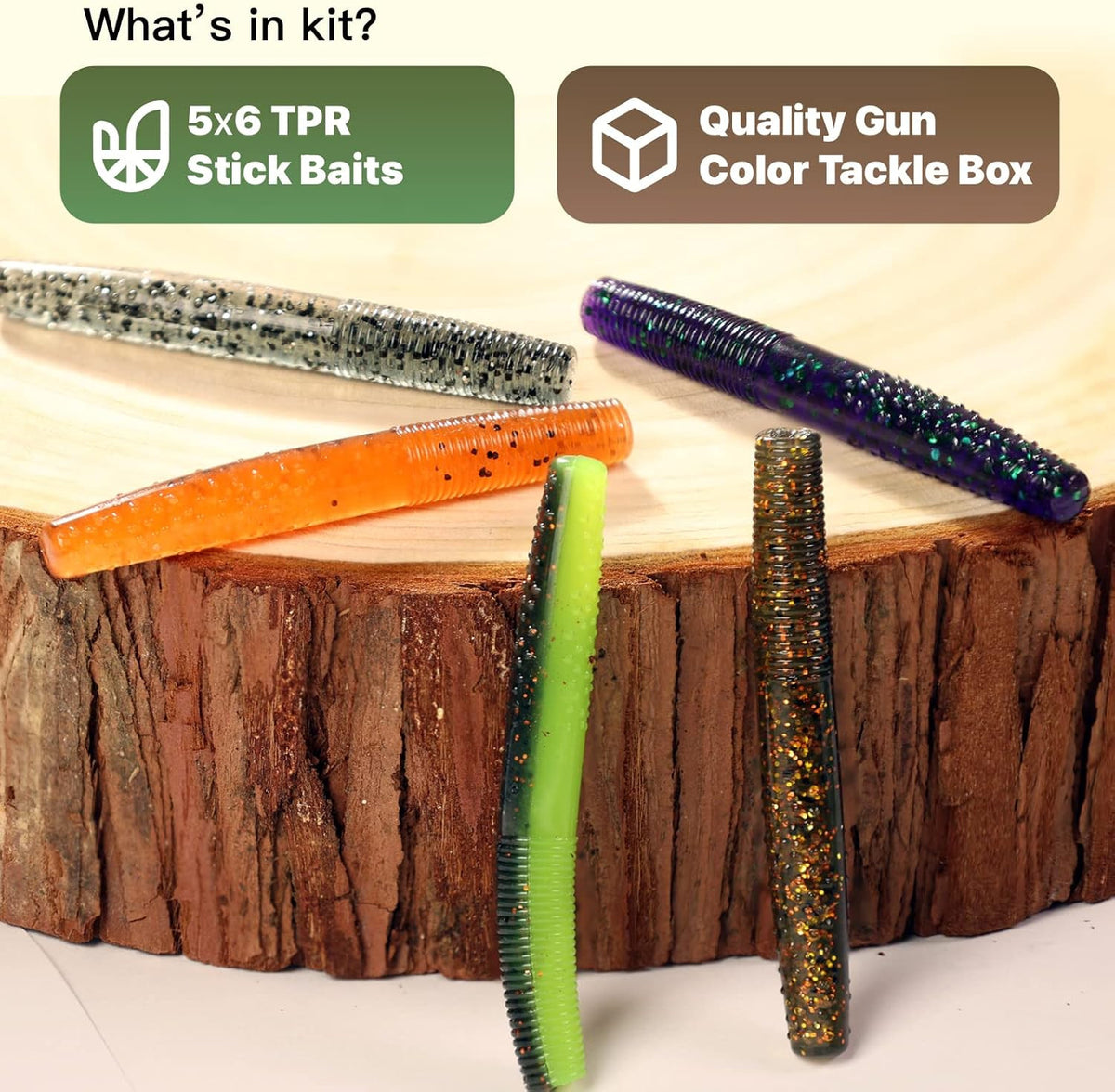 Ned Rig Baits Kit - Soft Plastic Worms & Crawfish for Bass Fishing