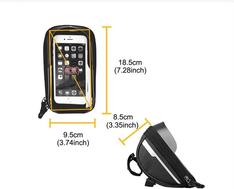 Waterproof Bike Phone Holder Bag with Touchscreen Window and EVA Shell