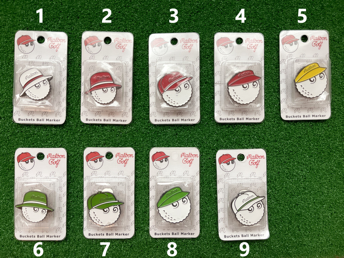 Magnetic Golf Ball Marker with Hat Clip - Malbon Style Assorted Set
