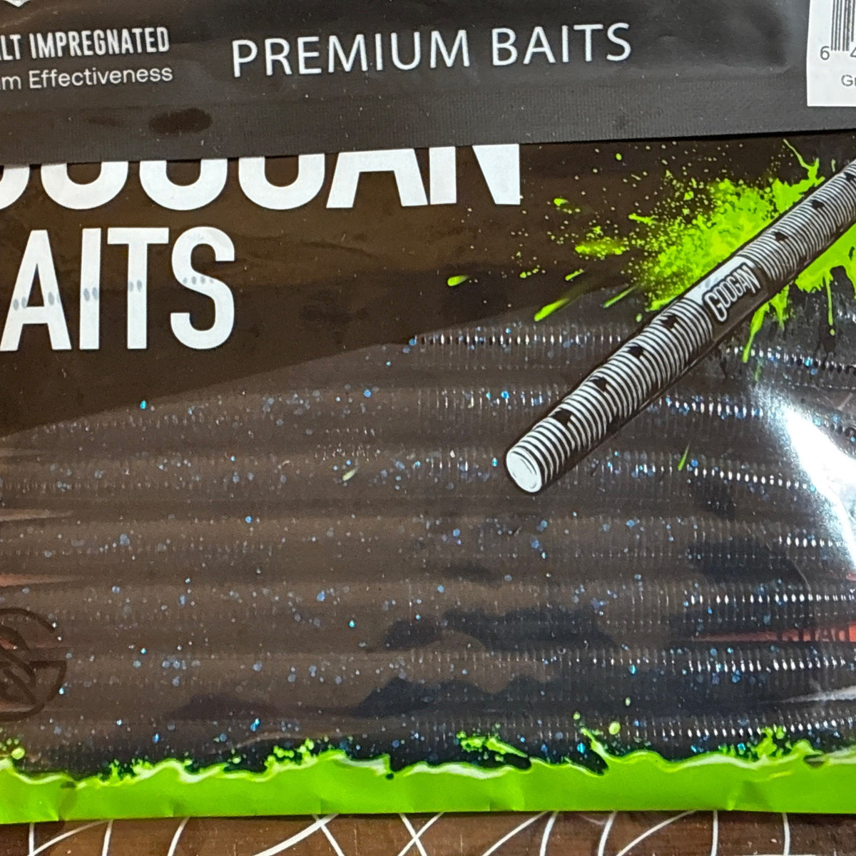 (Lot Of 5) Soft Plastic Fishing Worms & Baits with Bait Bag - Lure Set