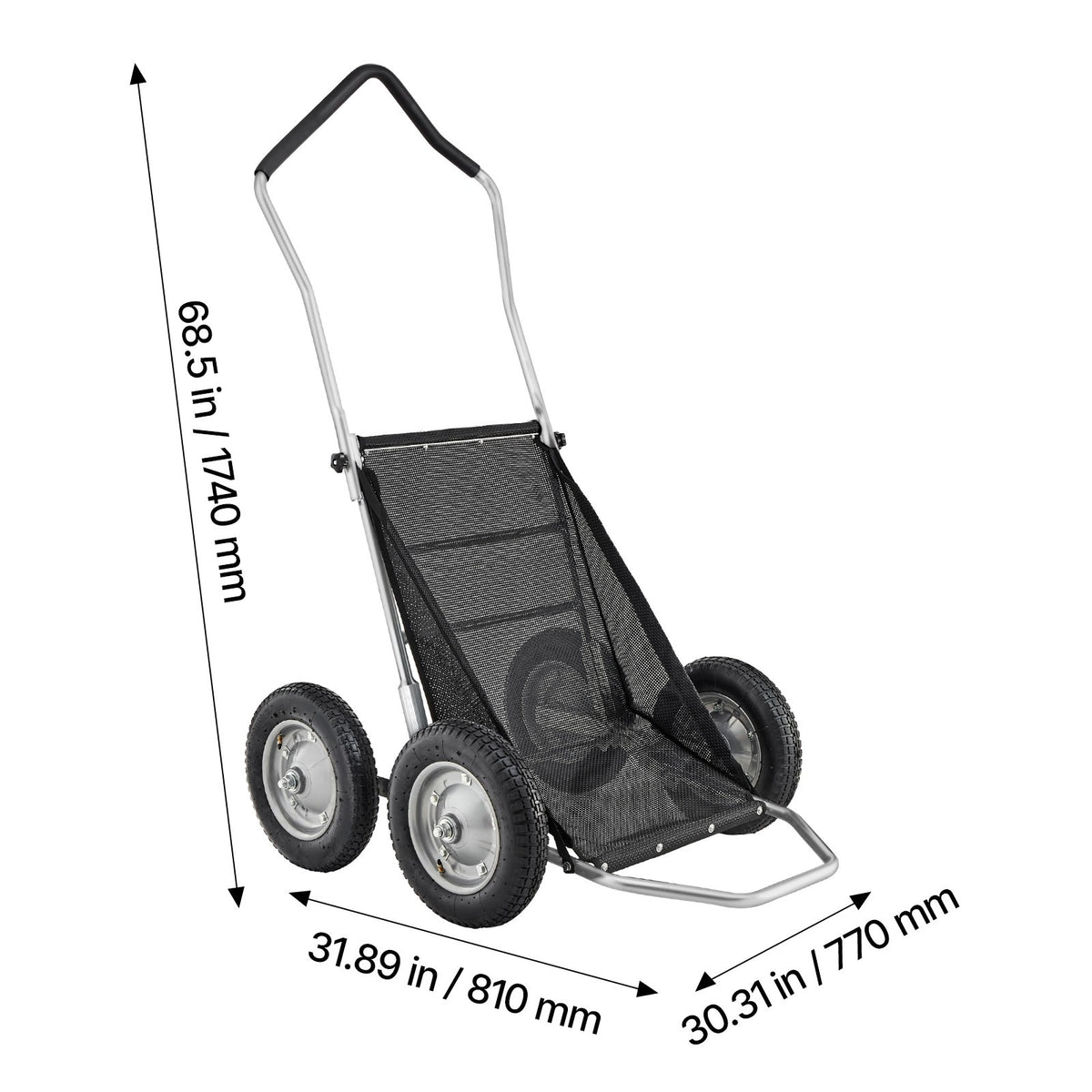 Folding Deer Game Cart with 4-Wheel Utility Dolly 500 LBS Capacity