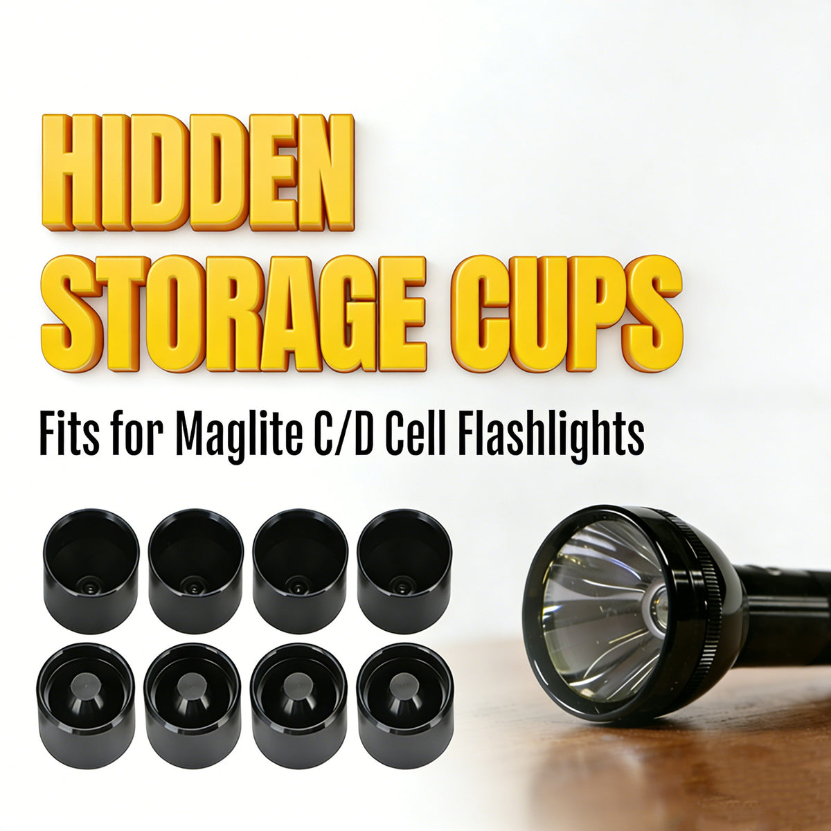 Maglite C/D Cell Dry Storage Hidden Cups - Anodized Aluminum Non-Freeze Plug Set