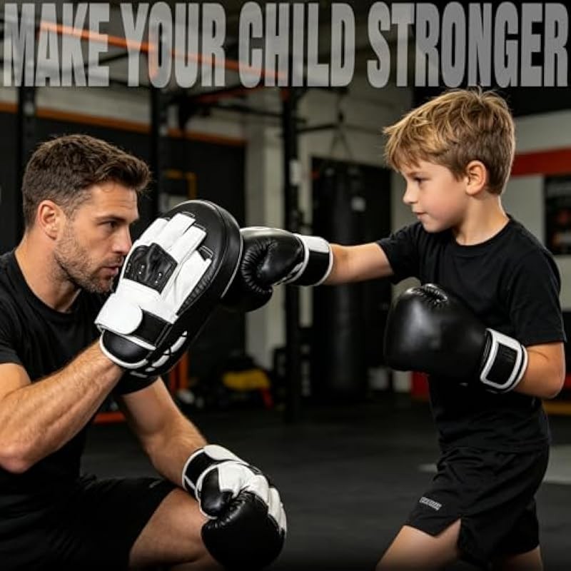 Martial Arts Sparring Gear Set with Punching Mitts and Kick Pads for Teens