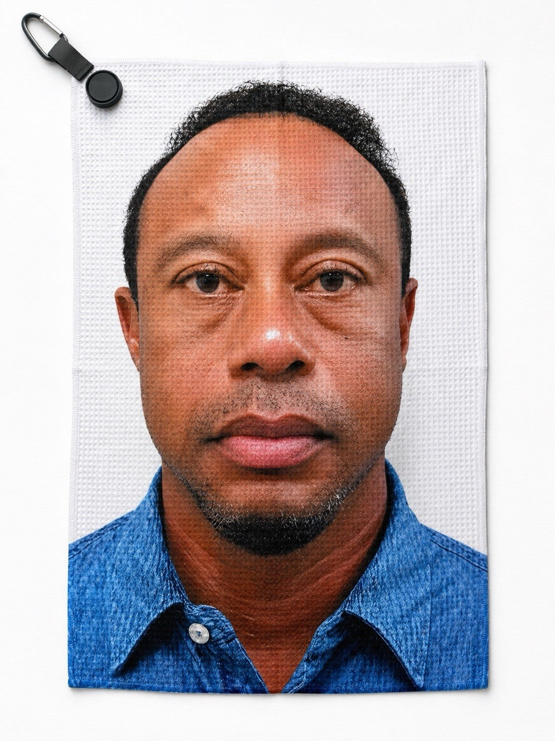 Magnetic Golf Towel with Tiger Woods Mugshot Design – 16x24 Inches