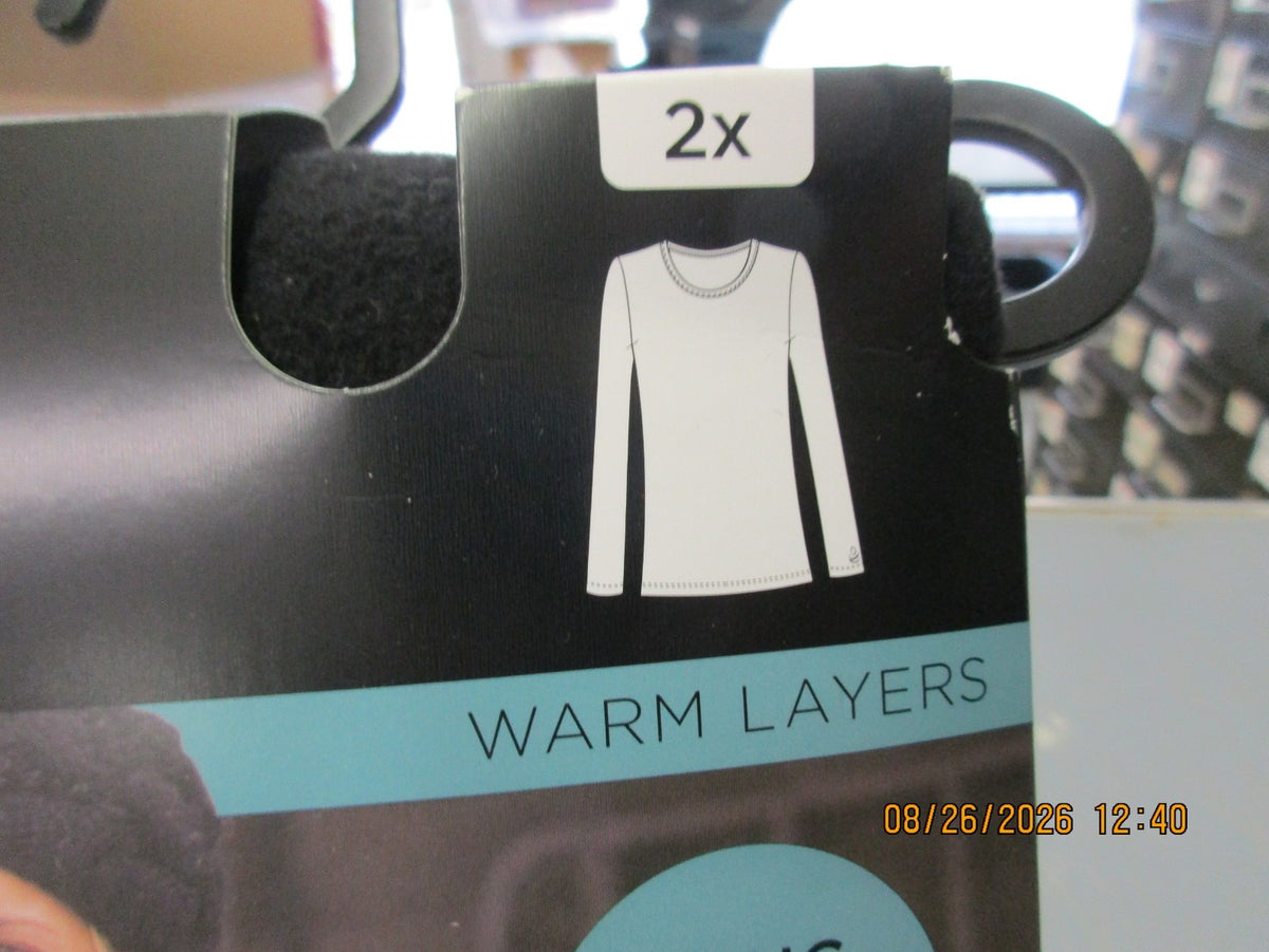 Cuddl Duds Women's Size 2X Fleece Long Sleeve Crew Neck Top - Soft & Comfortable