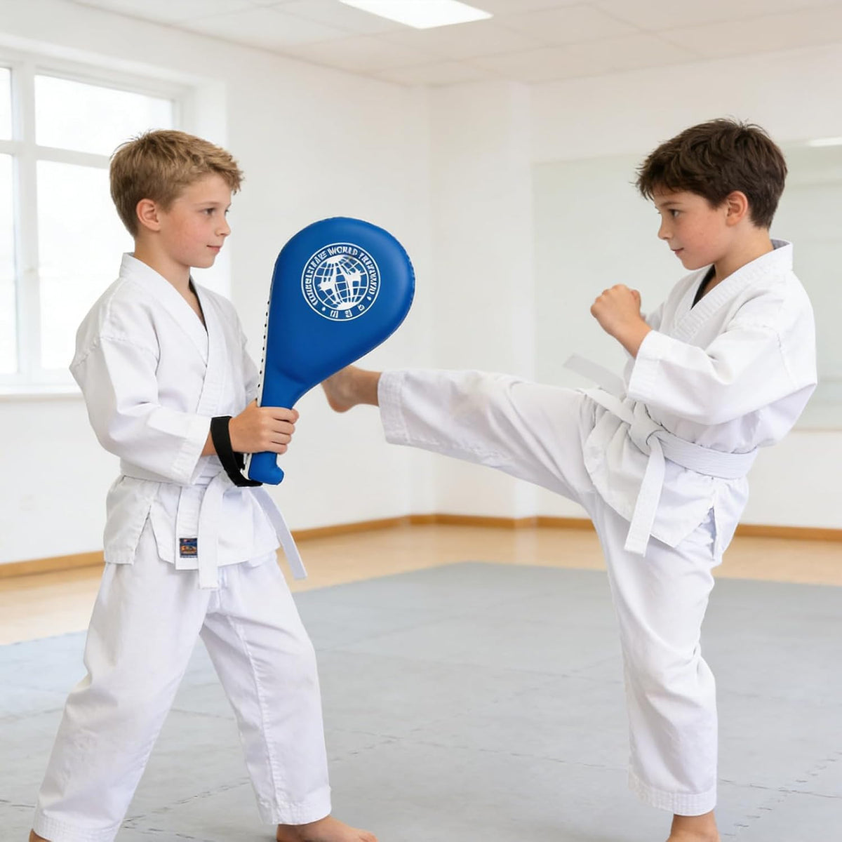 2 Pack Martial Arts Kick Pads - Durable Taekwondo Strike Pads with Wrist Straps