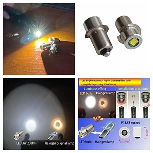 LED Replacement Bulbs for Maglite 2-4 Cell Flashlights 4-Pack