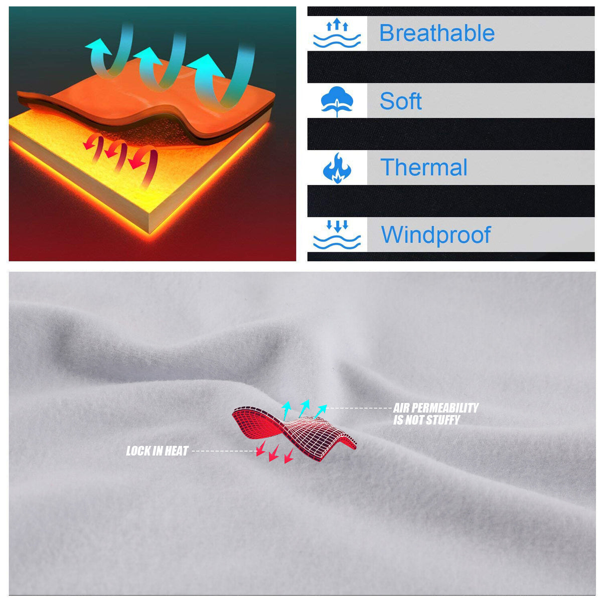 3D Print Fleece Neck Warmer Gaiter Winter Face Mask Scarf for Outdoor Sports