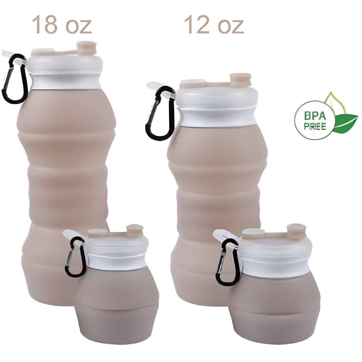 Collapsible BPA-Free Silicone Water Bottle - Lightweight & Travel Friendly