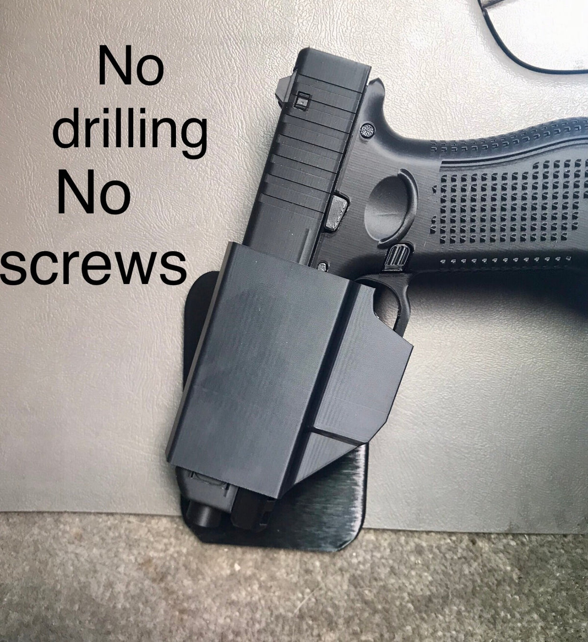 Universal Vehicle Side Arm Holster Mount for Center Console - No Drills
