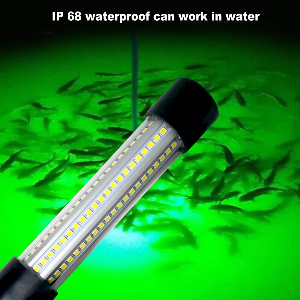 Underwater Green LED Fishing Light 120,000 Lumens Waterproof Submersible 12V Night Fish Attractor