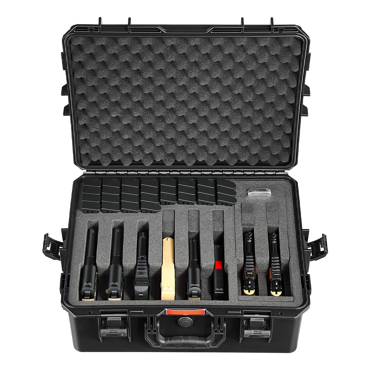 Hard Pistol Case with Foam Lining Waterproof Lockable Storage 21.9x17.9x8.8in