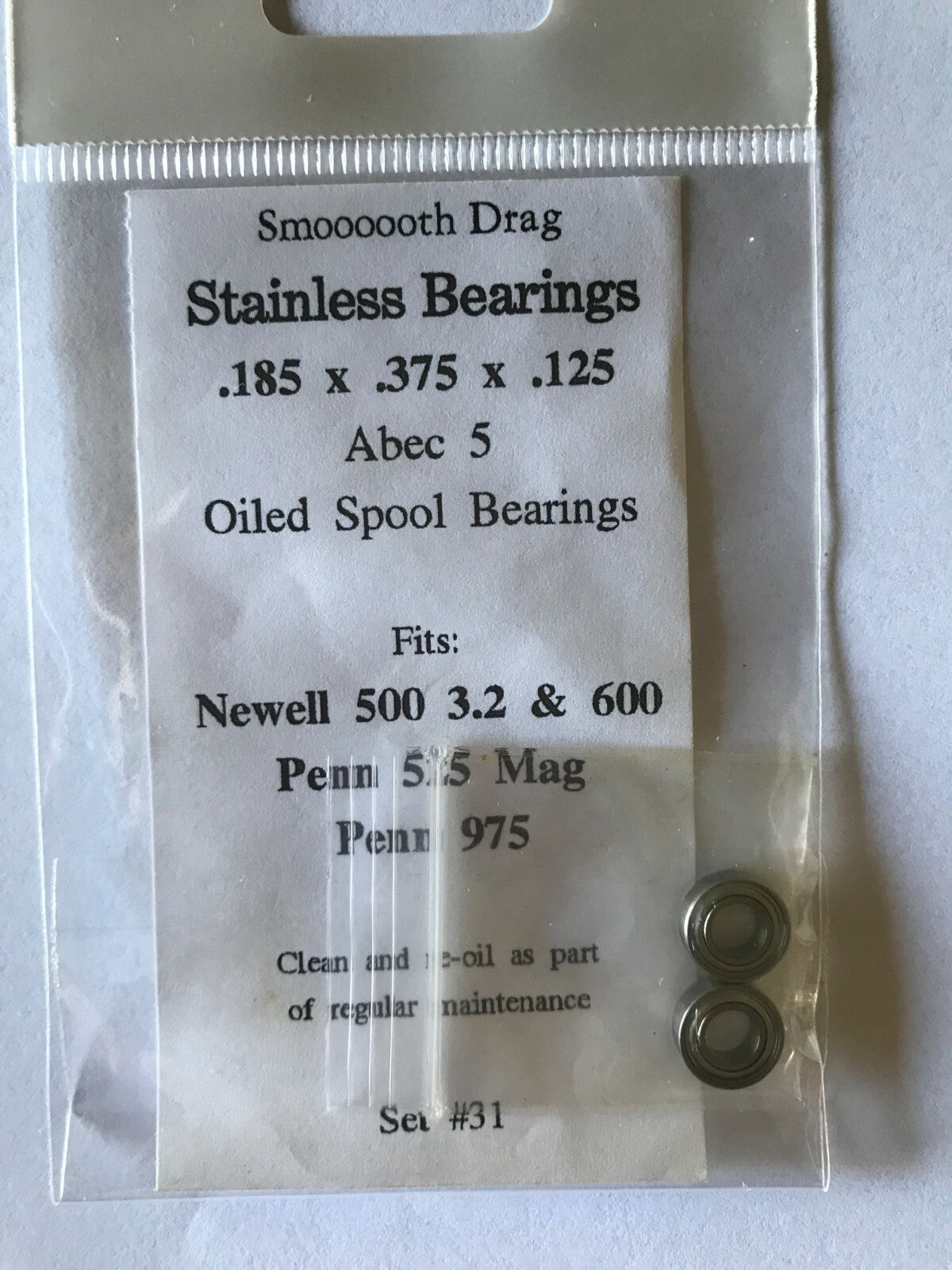ABEC 5 Stainless Steel Ball Bearings for 600 Series Newell Baits - Set of 4