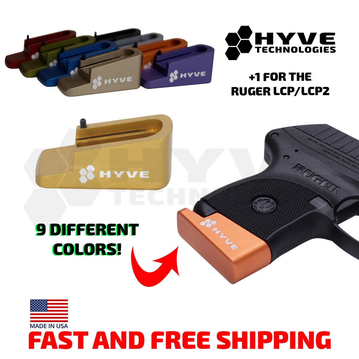 Mag Base Pad for Ruger LCP II +1 Extension Aluminum USA Fit