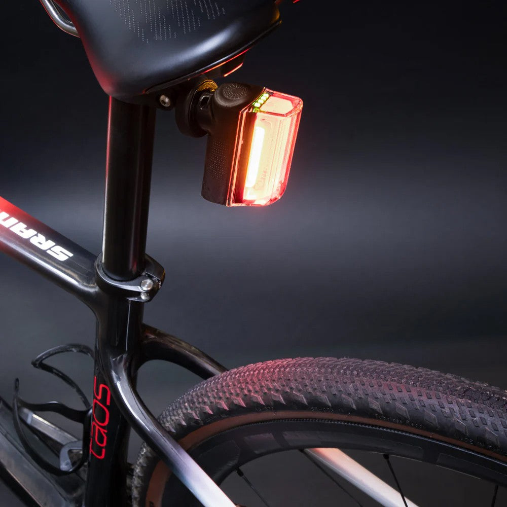 Bike Tail Light with Side Amber & Red Downward Lighting – Rechargeable USB-C