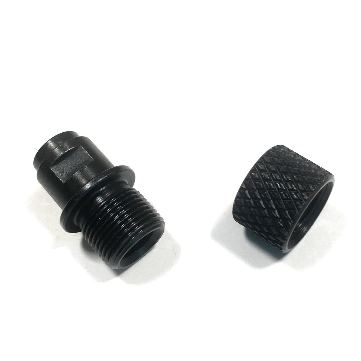 Adapter for S&W M&P 22 and Walther P22 with Cover - Steel, M8x0.75 to 1/2x28