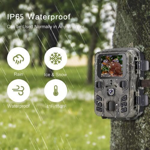 Mini Waterproof Trail Camera 24MP 1080P Night Vision with 32GB Card