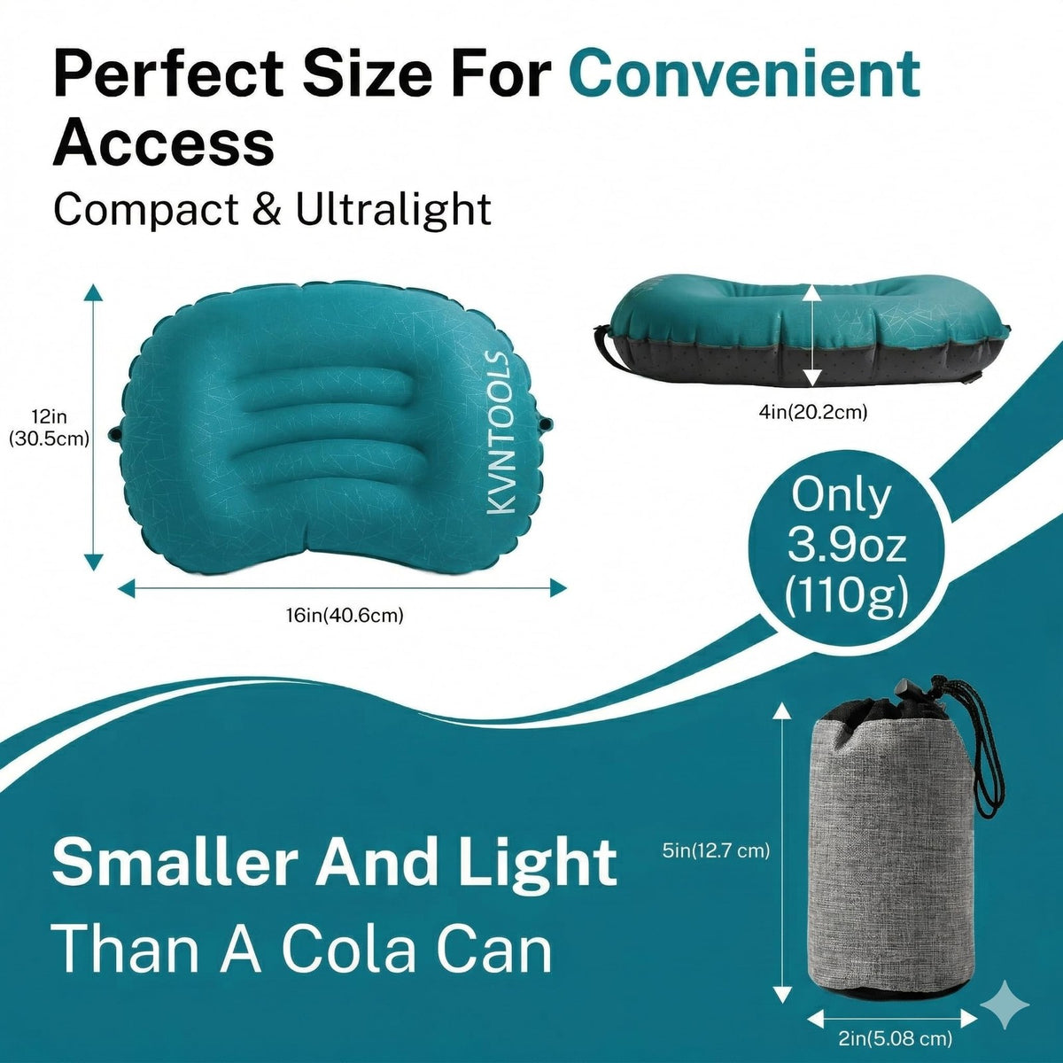 Ultralight Inflatable Camping Pillow with Neck Support - Compact Waterproof