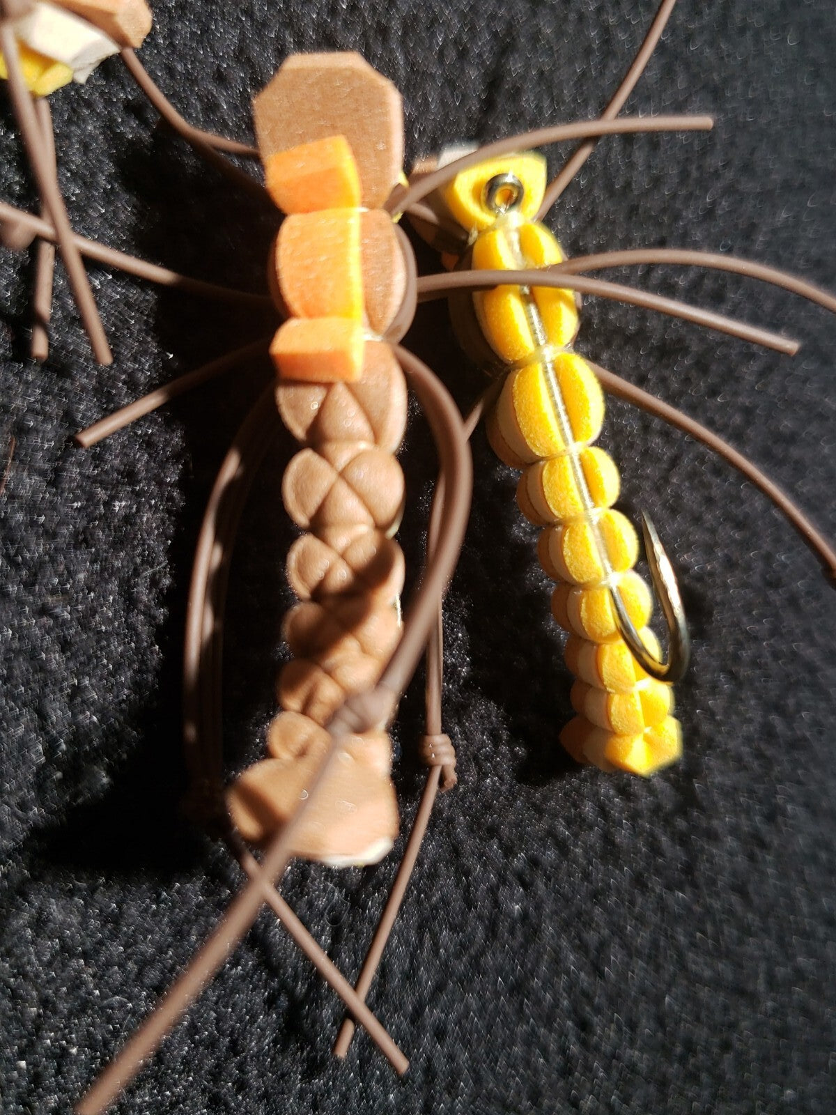 Fly Fishing Artificial Flies Size 6 Hopper Bait Brown and Golden
