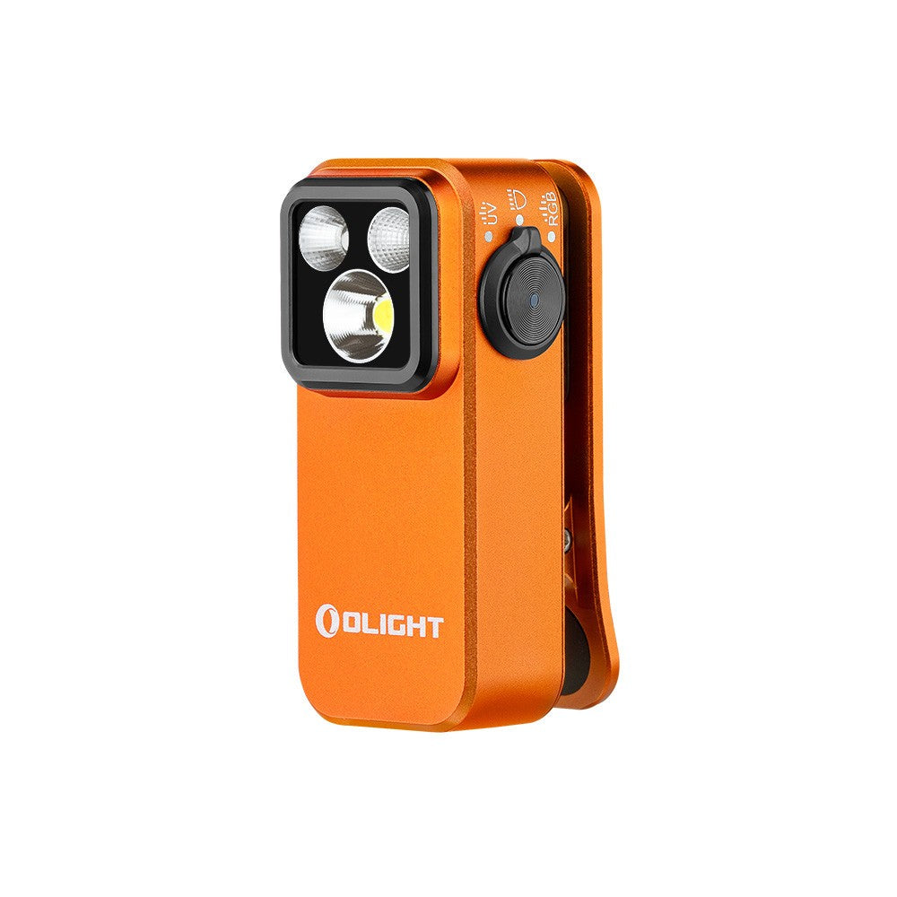 Multifunctional LED Flashlight & Headlamp Clip - Orange