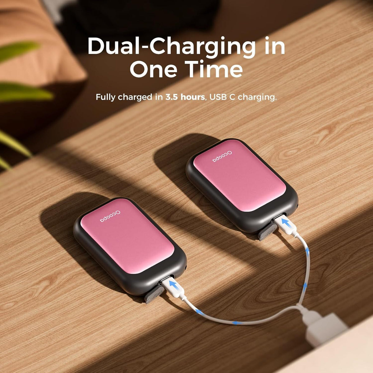 Rechargeable Magnetic Hand Warmers - Slim Pocketable Heater with 5000mAh Power Bank
