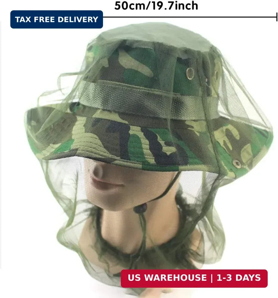 Mesh Mosquito Head Net for Camping Hiking Insect Protection - Pack of 6