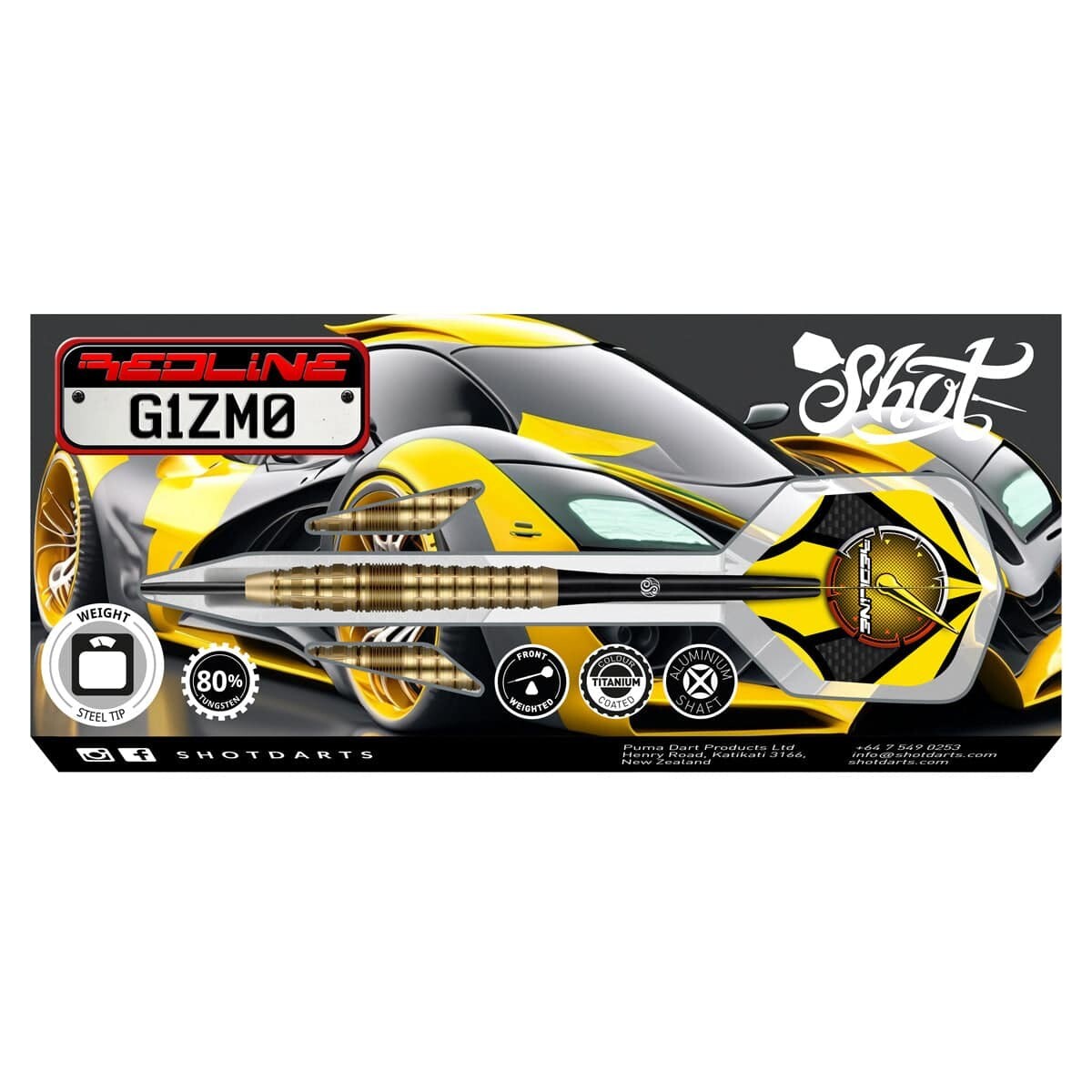 Dart Tips, Steel-Tip 24g 90% Tungsten Redline G1ZMO — 5 Free Flights Included