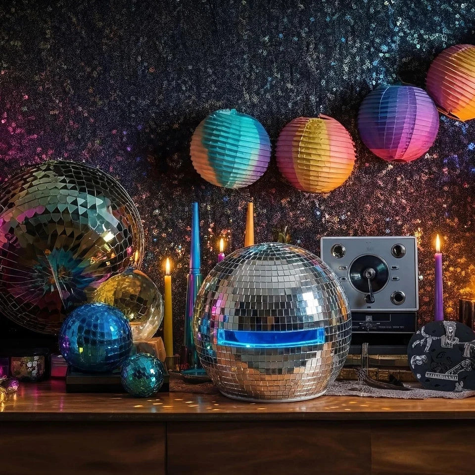 Adult Disco Ball Helmet Glitter Mirror Costume Hat for Parties and Stage