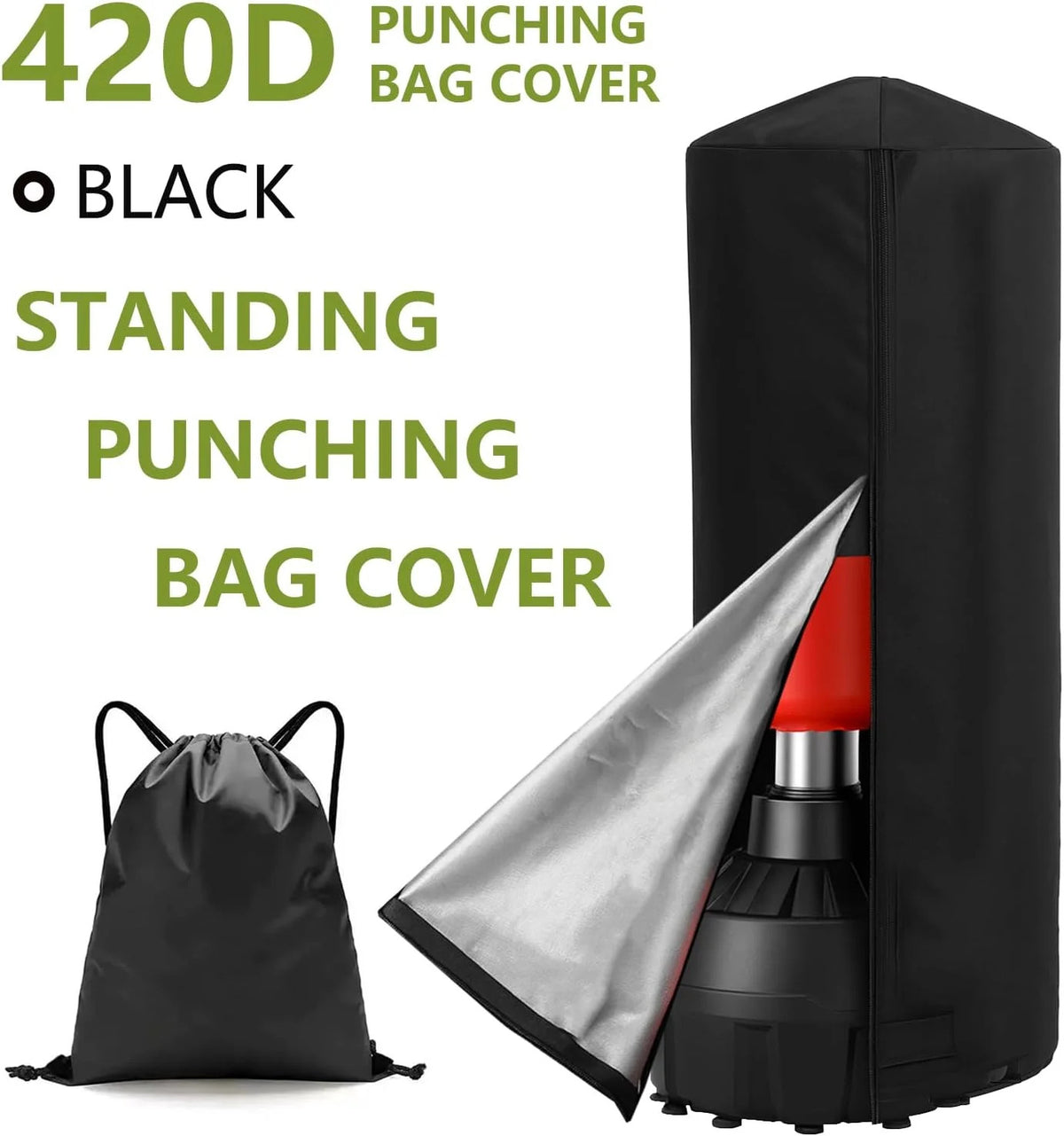 Waterproof Freestanding Punching Bag Cover with Storage Bag - 70 Inch