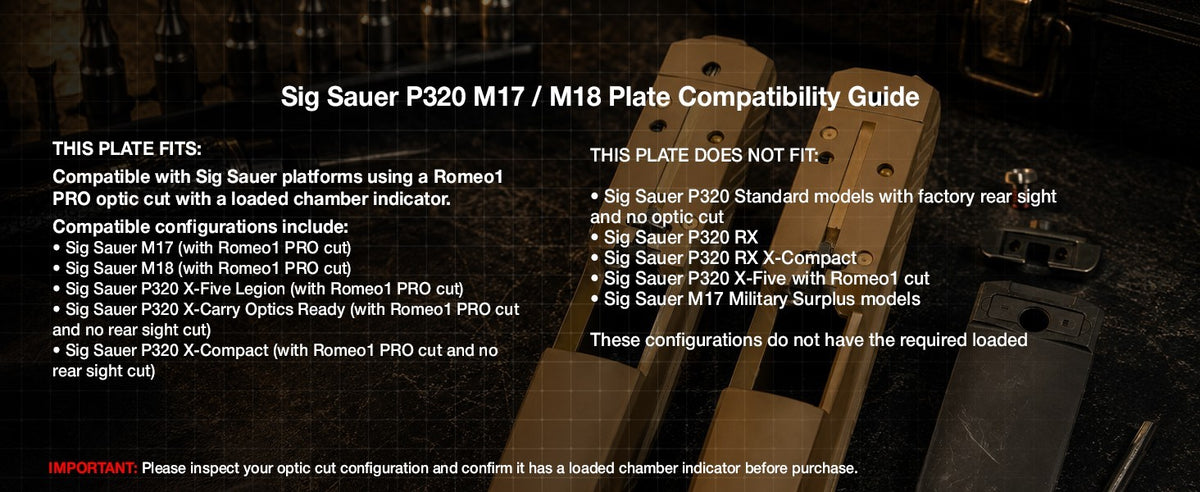 Mount Plate for Sig Sauer P320 M17 M18 X5 Legion - ADE PRO Zantitium