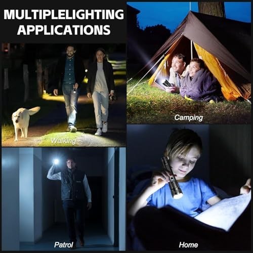 Rechargeable LED Flashlights 4-Pack 990,000 Lumen Waterproof Outdoor Torch