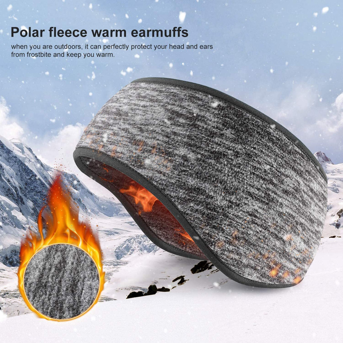 Winter Ear Warmer Headband for Women Men Fleece Ski Ear Muffs Sports