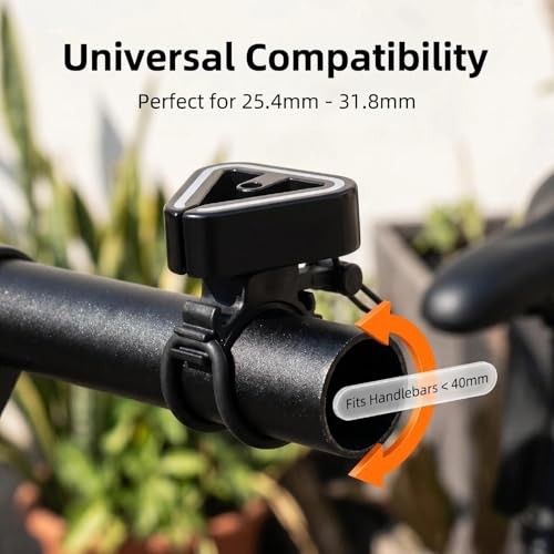 Universal Bicycle Bell Aluminum Alloy Triangle Bell with Rubber Band Mount - 22.2mm to 31.8mm Handlebar