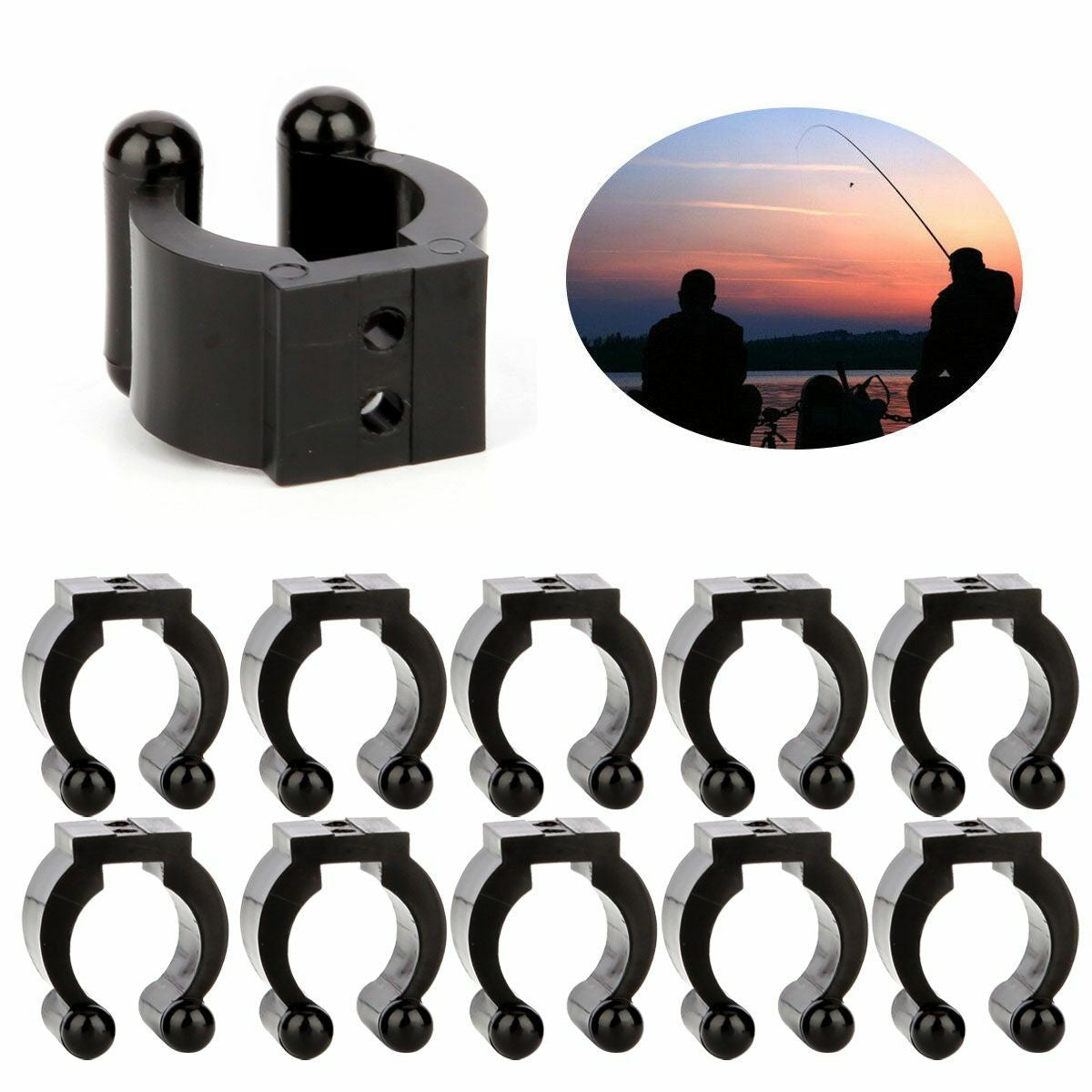 Fishing Rod Storage Clips Wall Mount Organizer Set of 10-100 Pcs