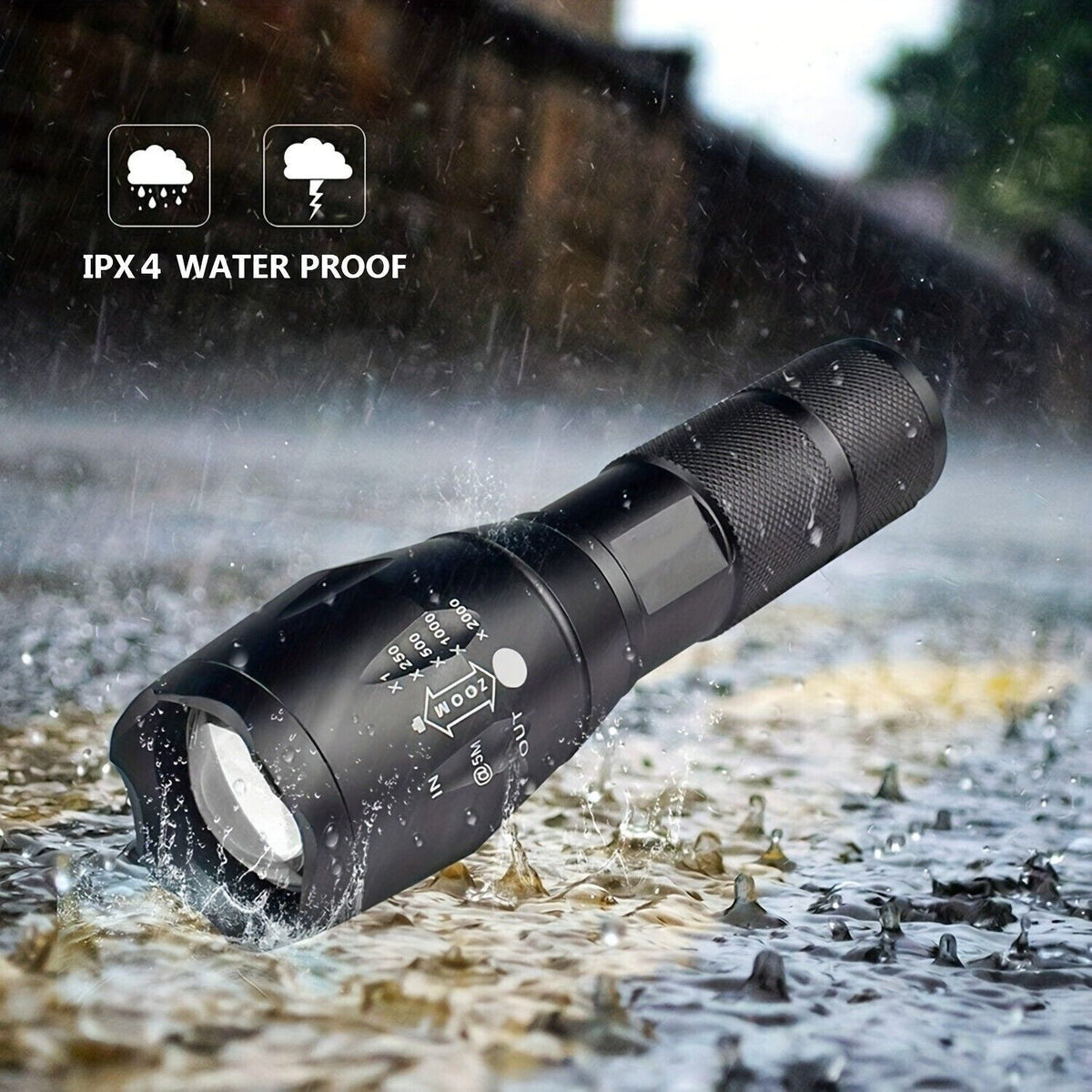 Military-Grade LED Tactical Flashlight with Headband, Zoom & Safety Modes